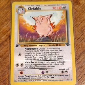 Pokemon Clefable Trading Card - Yellow and Pink